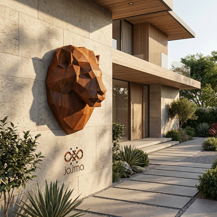 Sculpture Tête de Lion Géométrique - Sculpture Origami