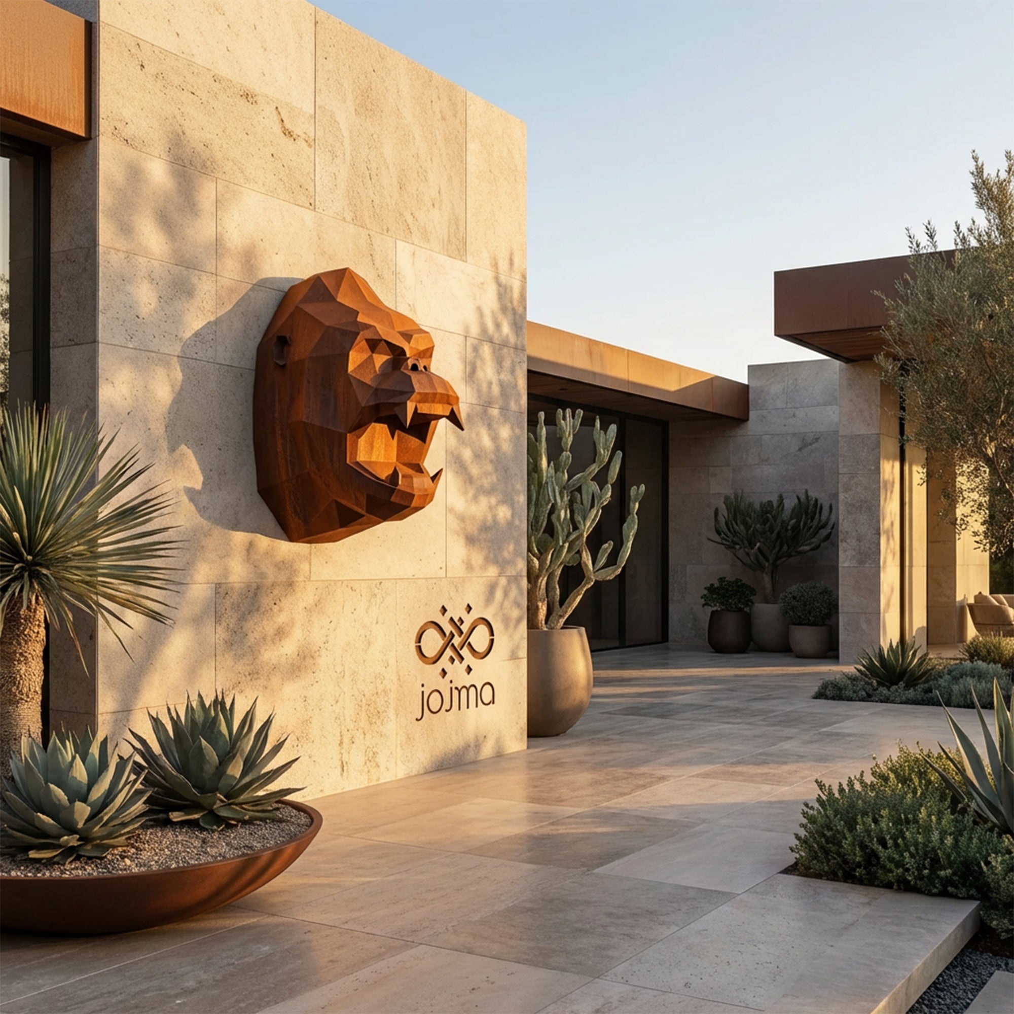 Sculpture Tête de Gorille Design Géométrique - Sculpture Origami