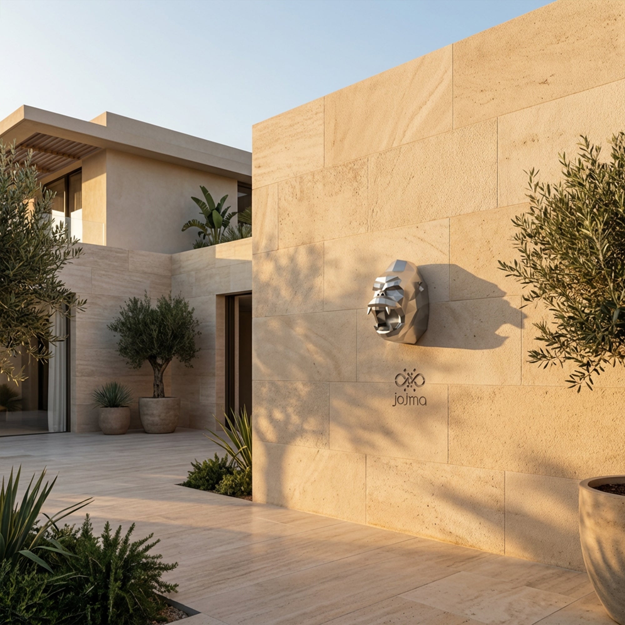 Sculpture Tête de Gorille Design Géométrique - Sculpture Origami