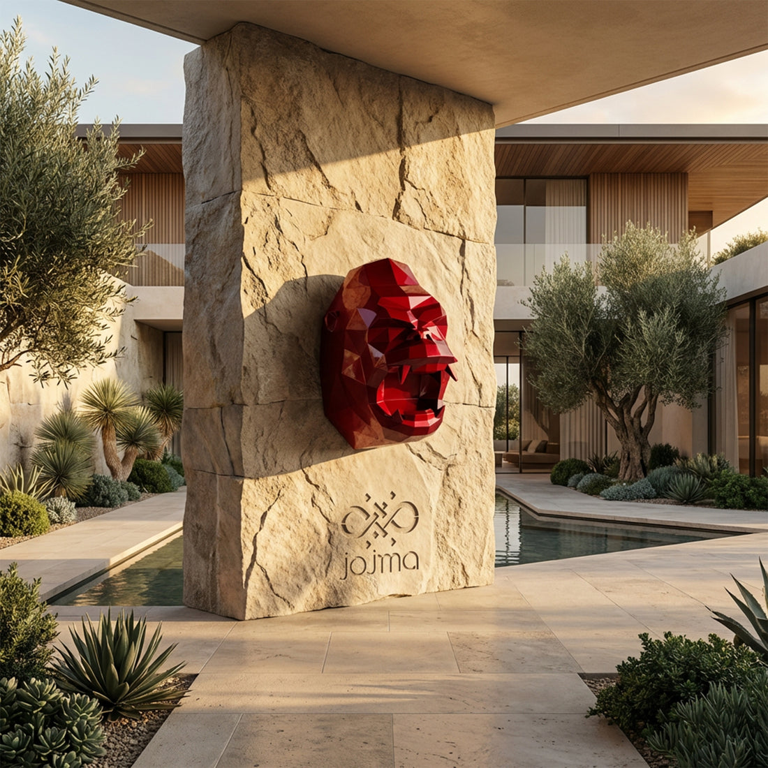 Sculpture Tête de Gorille Design Géométrique - Sculpture Origami