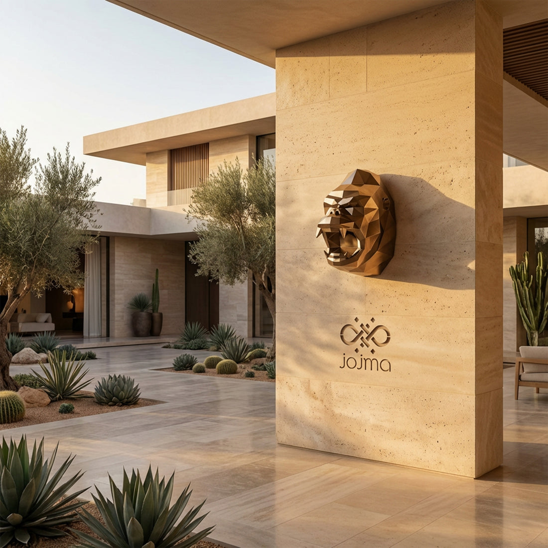 Sculpture Tête de Gorille Design Géométrique - Sculpture Origami