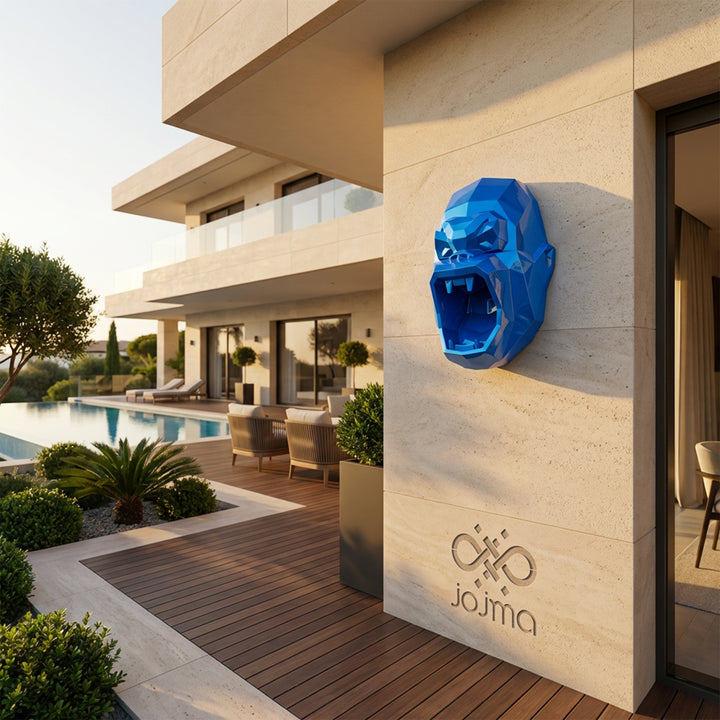 Sculpture Tête King Kong Finition Corten - Sculpture Origami