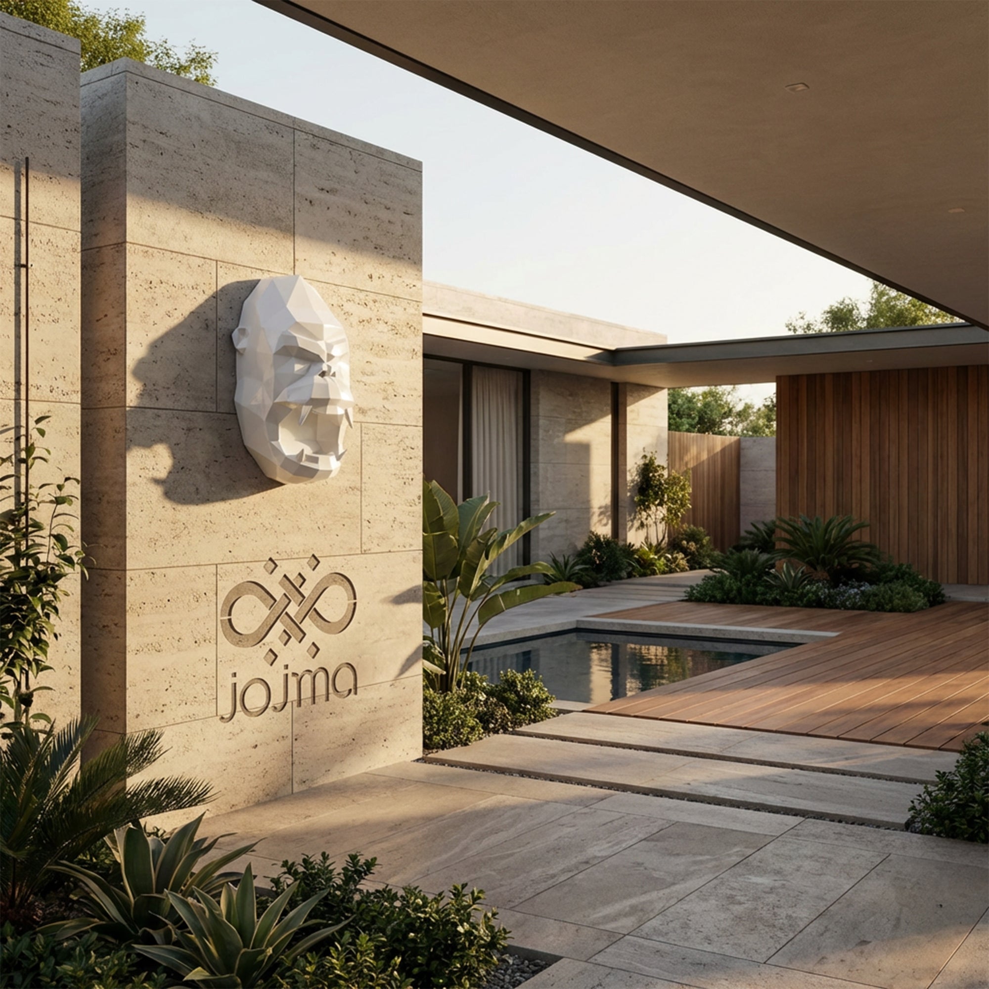 Sculpture Tête de Gorille Design Géométrique - Sculpture Origami