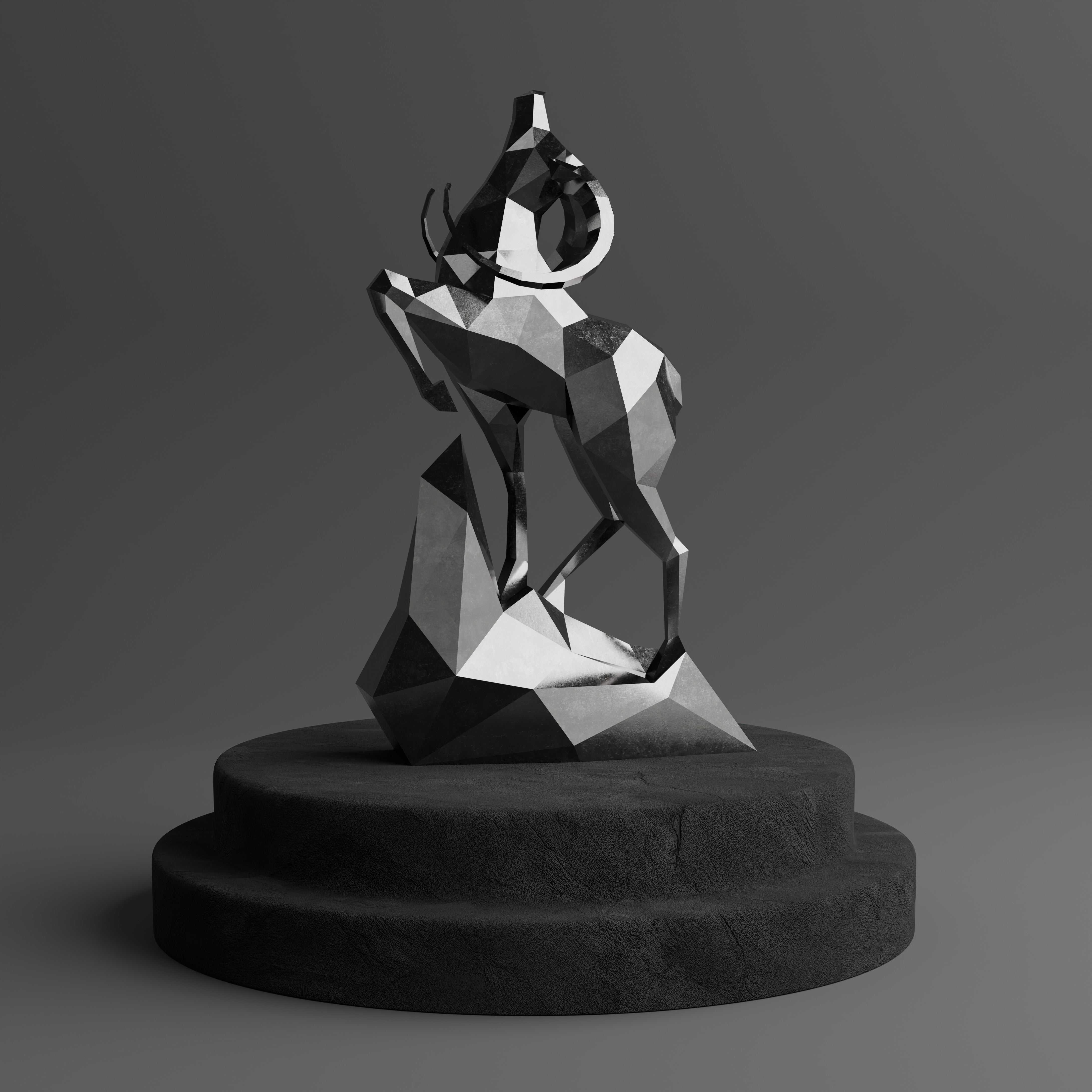 Sculpture Cerf Polygone Majestueuse - Sculpture Origami