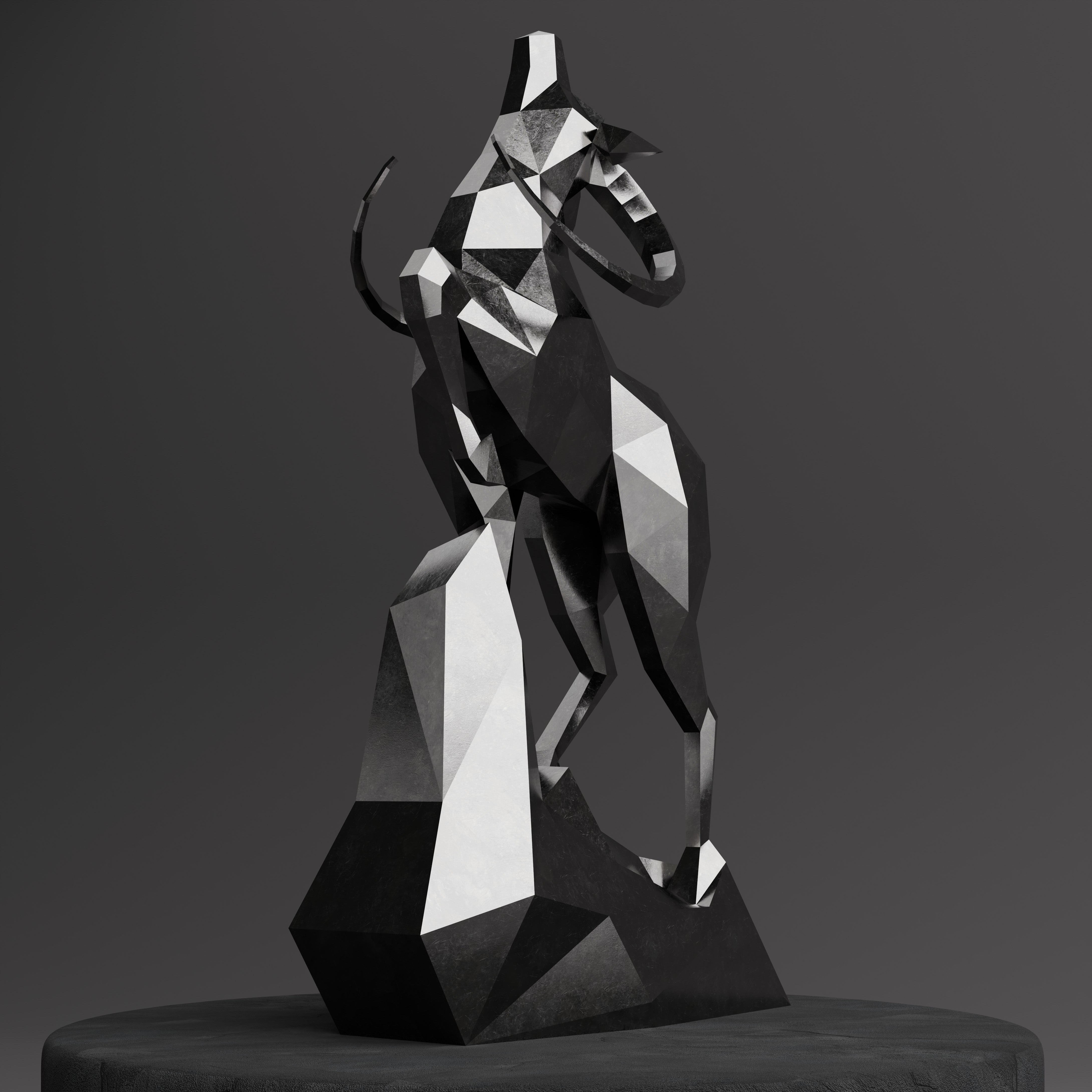 Sculpture Cerf Polygone Majestueuse - Sculpture Origami