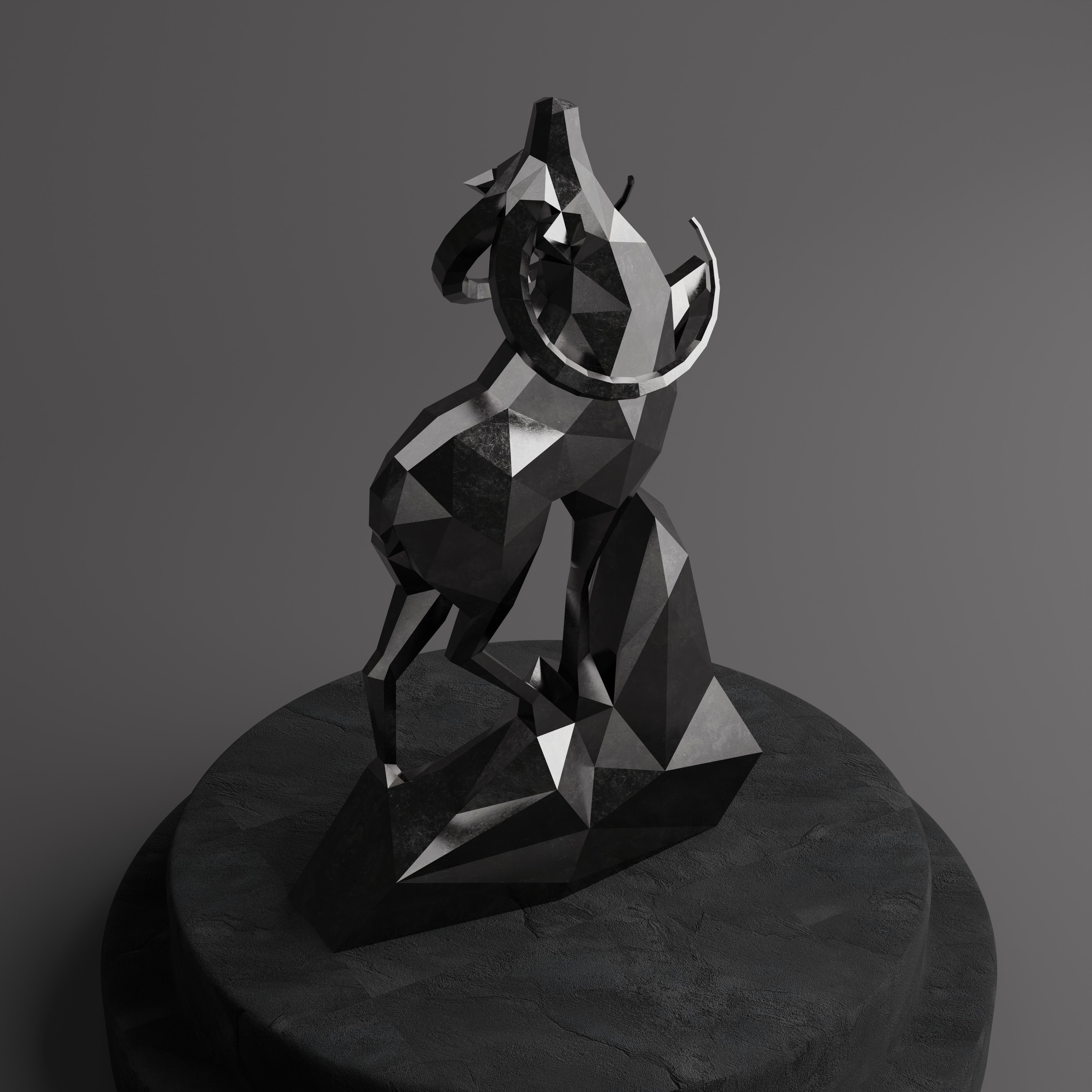 Sculpture Cerf Polygone Majestueuse - Sculpture Origami