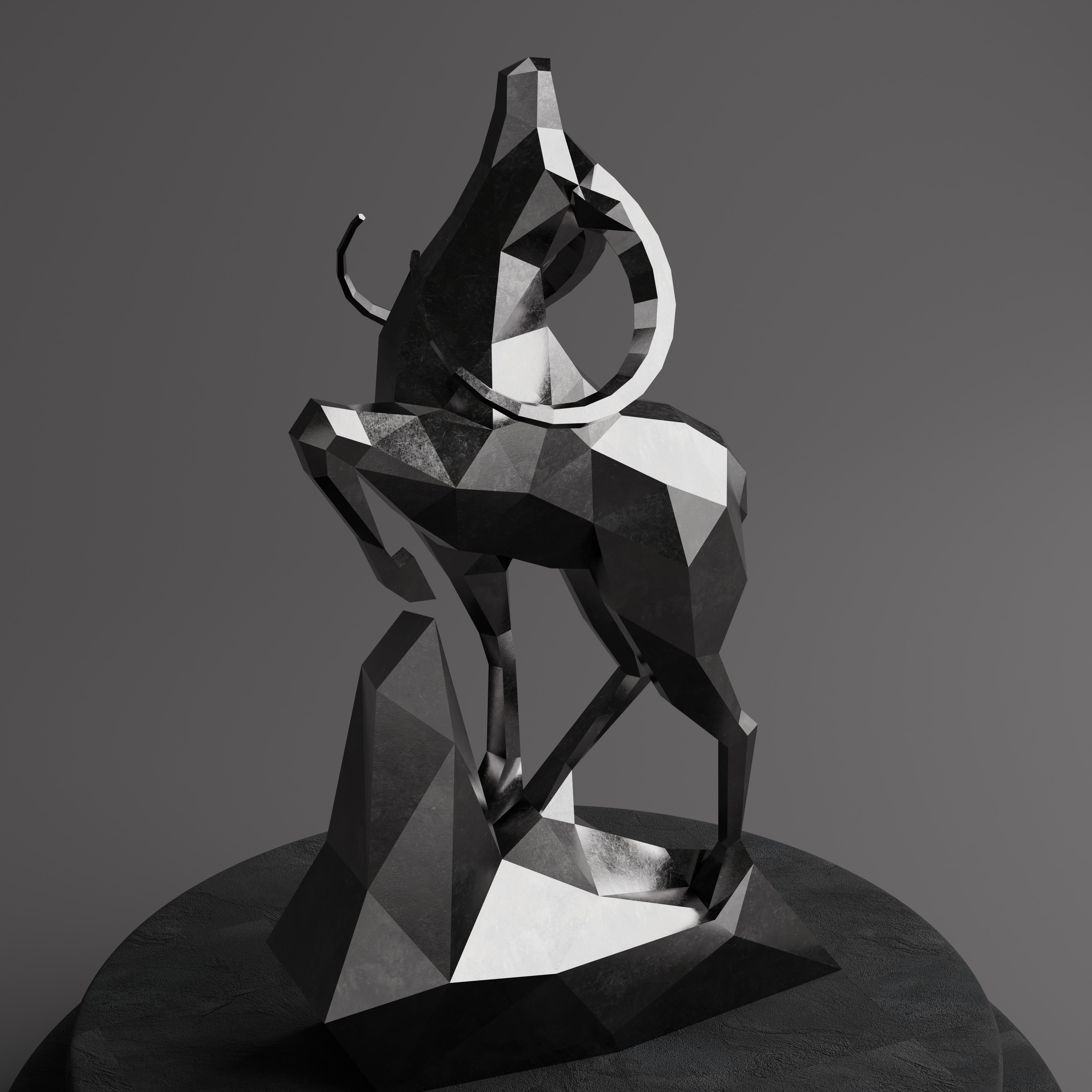 Sculpture Cerf Polygone Majestueuse - Sculpture Origami