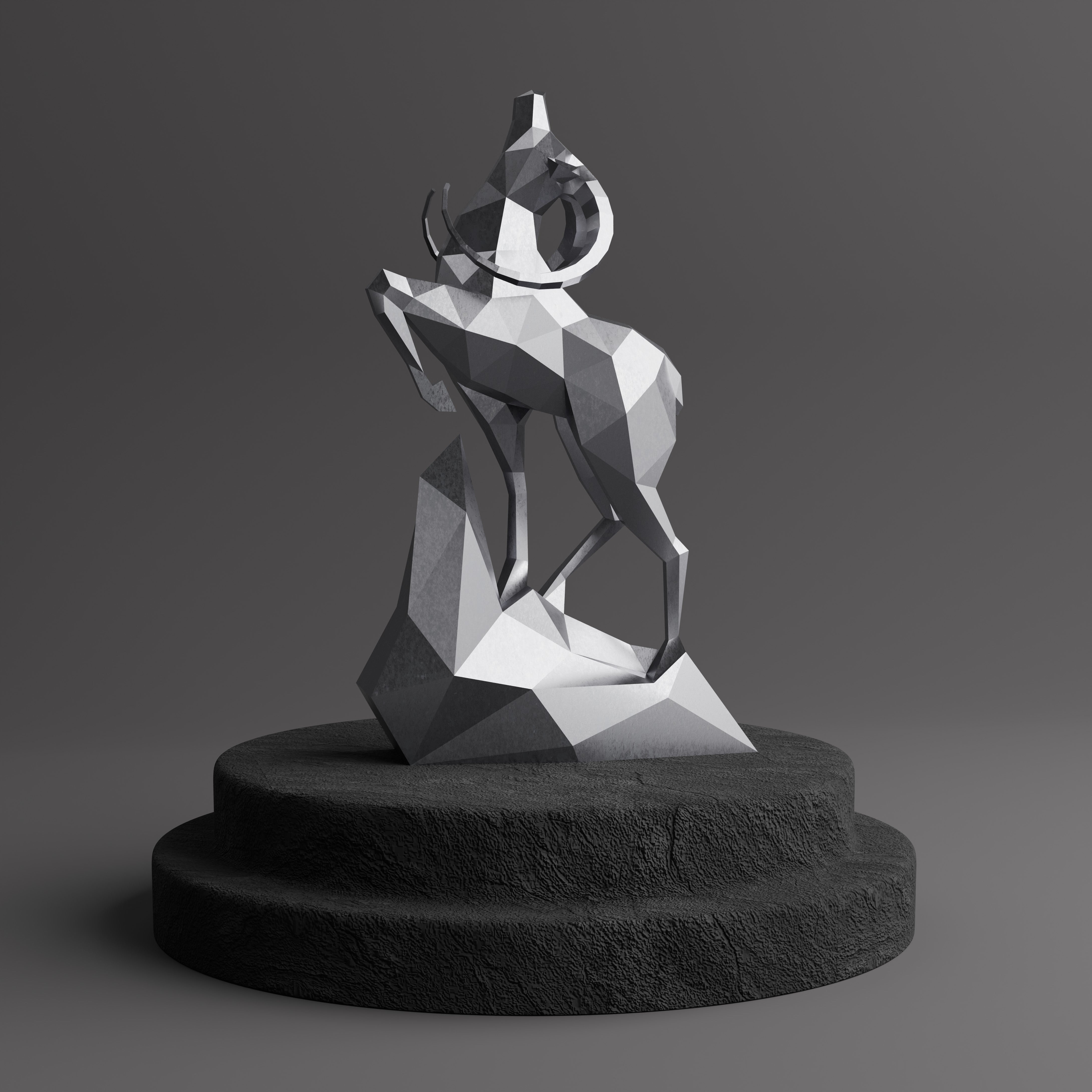 Sculpture Cerf Polygone Majestueuse - Sculpture Origami