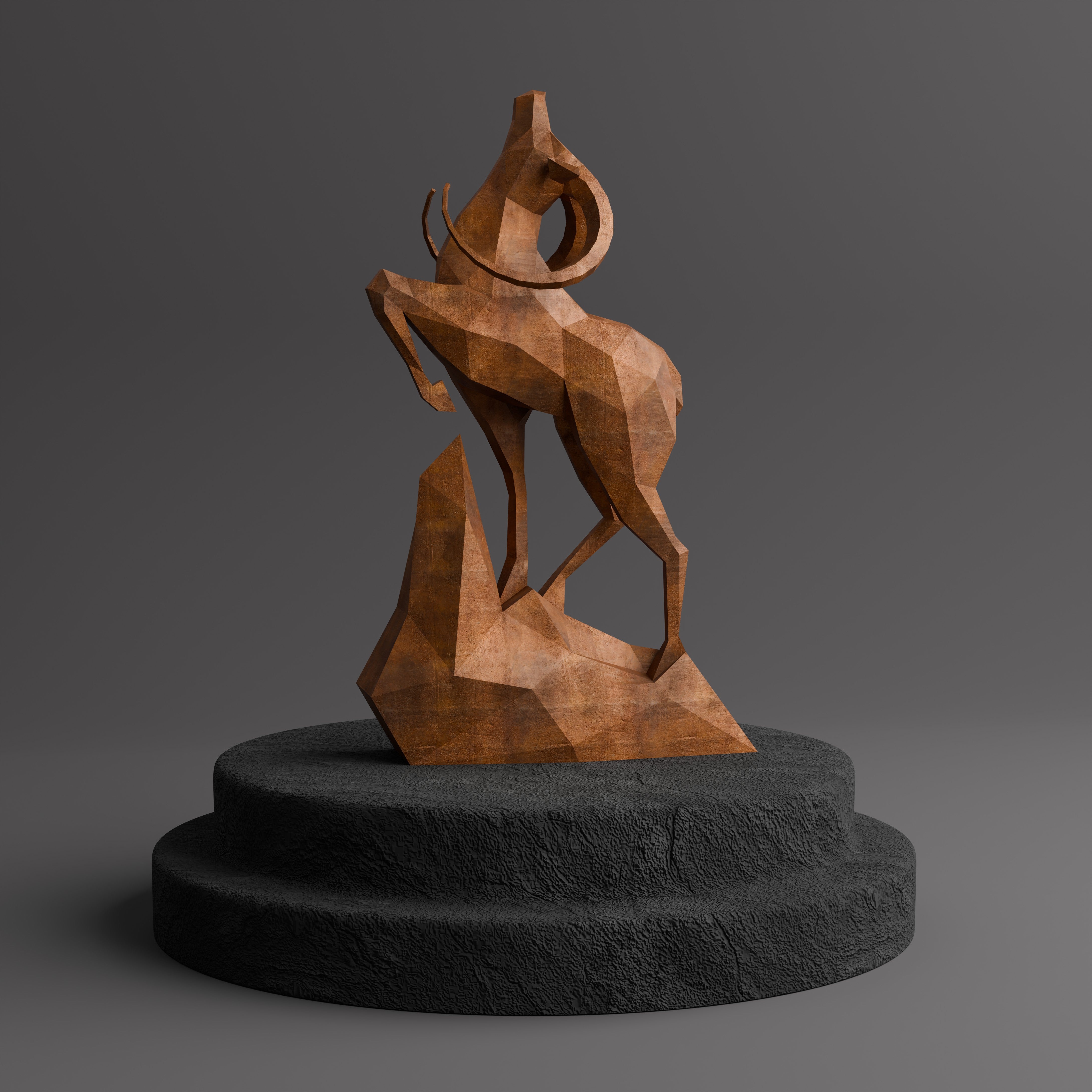 Sculpture Cerf Polygone Majestueuse - Sculpture Origami