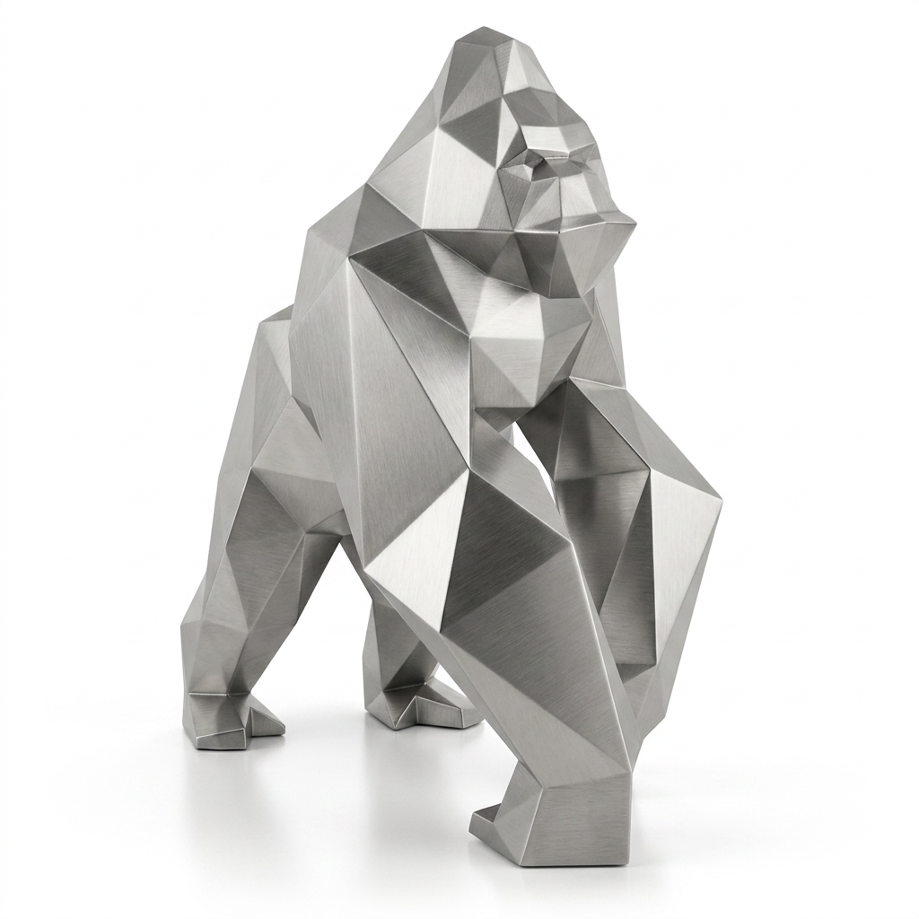 Grande Sculpture Gorille Facette - Sculpture Origami