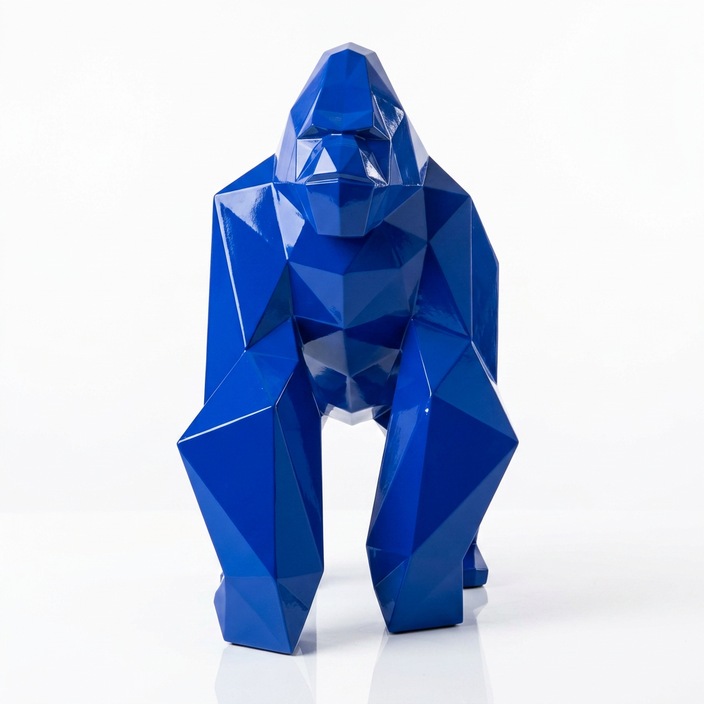 Grande Sculpture Gorille Facette - Sculpture Origami