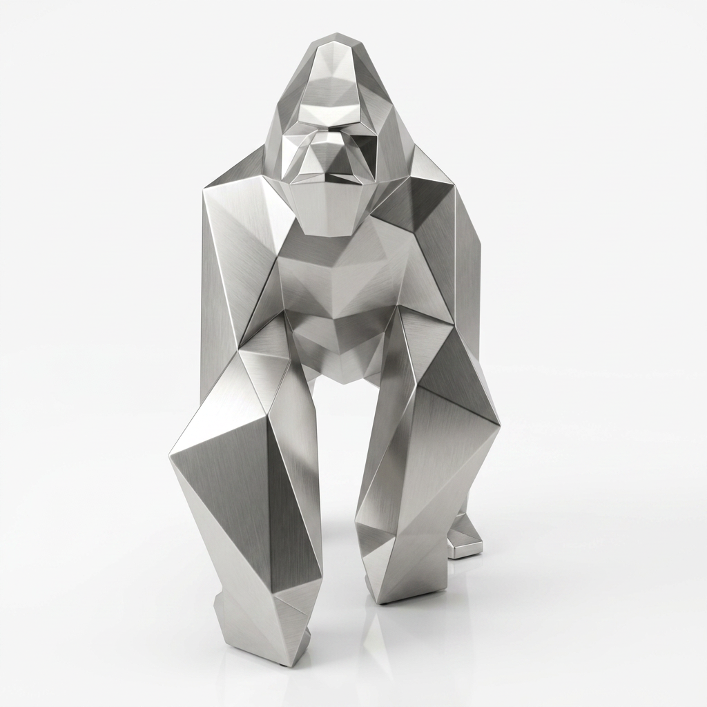 Grande Sculpture Gorille Facette - Sculpture Origami