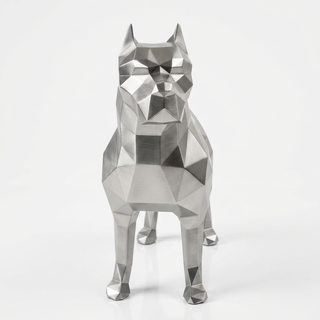 Grande Sculpture Pitbull Polygone - Sculpture Origami