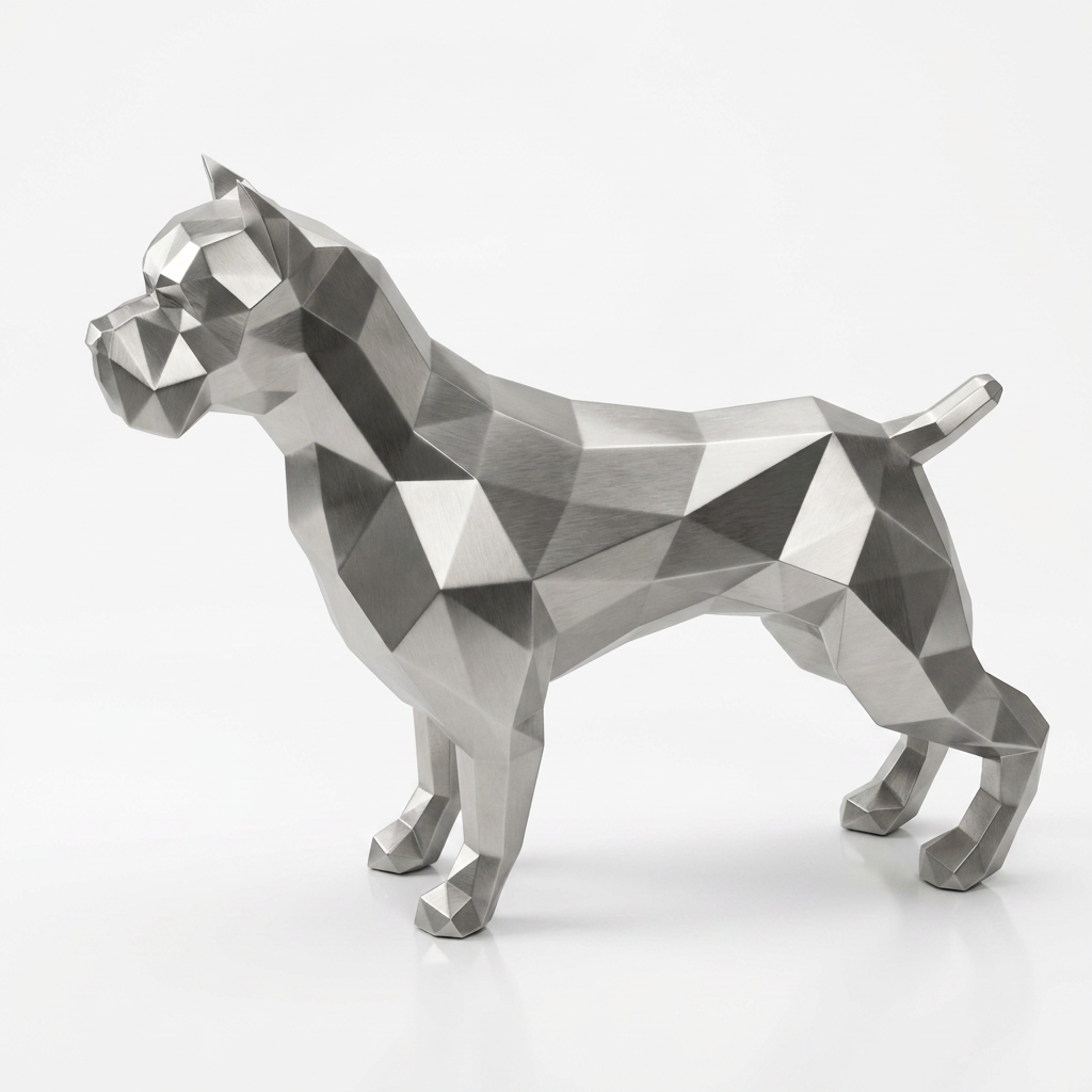 Grande Sculpture Pitbull Polygone - Sculpture Origami