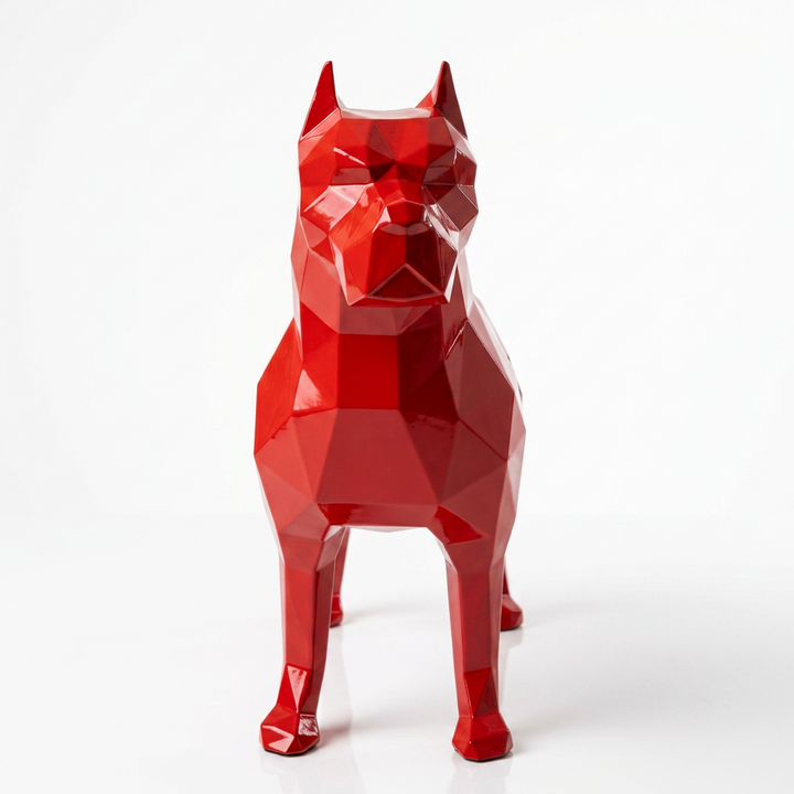 Grande Sculpture Pitbull Polygone - Sculpture Origami