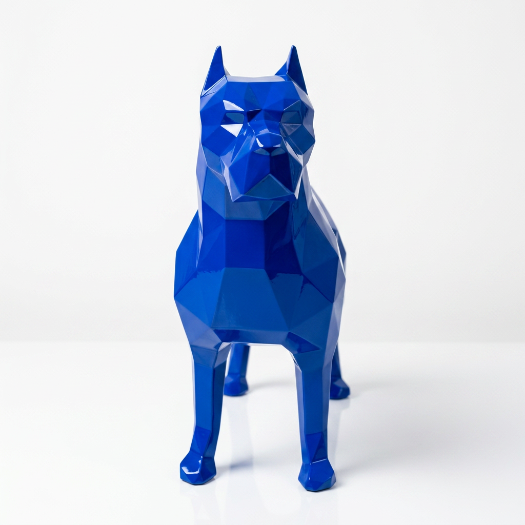 Grande Sculpture Pitbull Polygone - Sculpture Origami