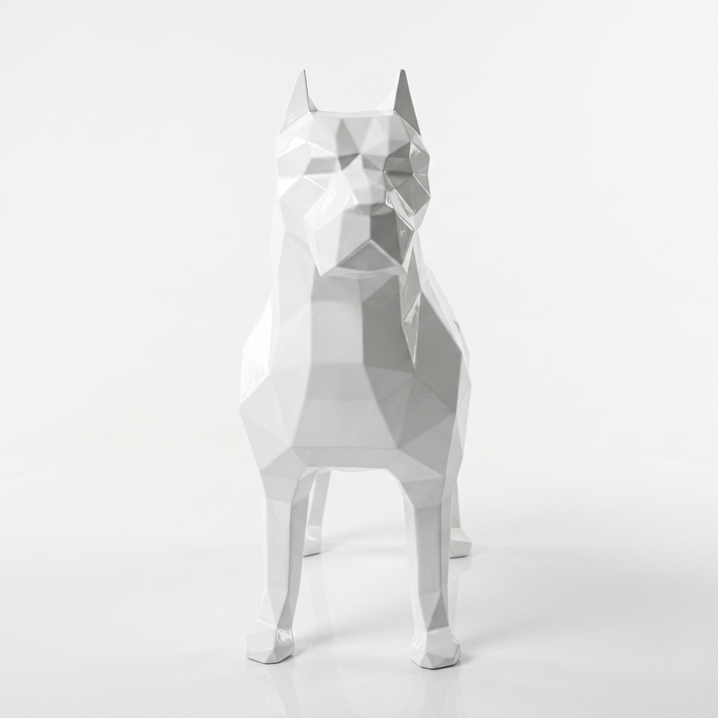 Grande Sculpture Pitbull Polygone - Sculpture Origami