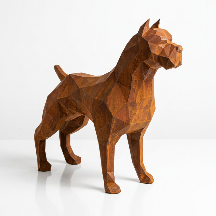 Grande Sculpture Pitbull Polygone - Sculpture Origami