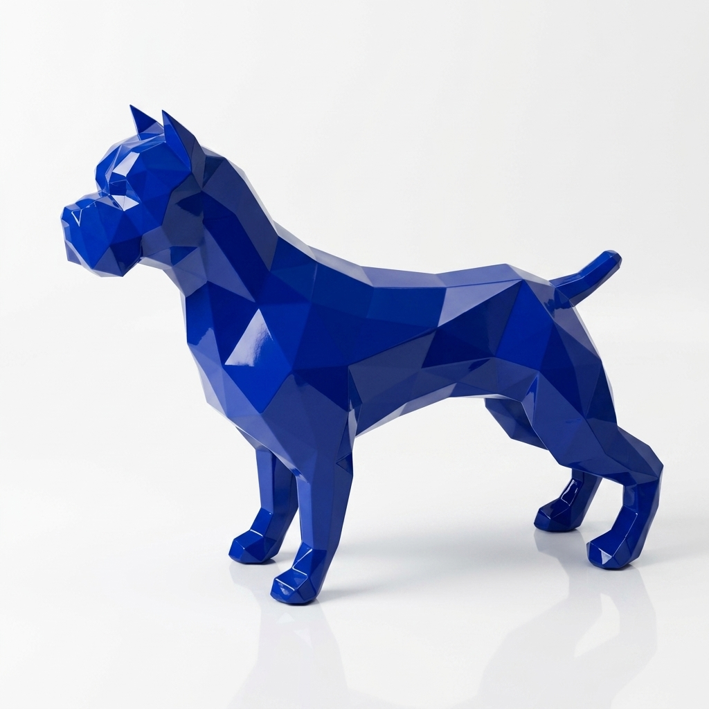 Grande Sculpture Pitbull Polygone - Sculpture Origami