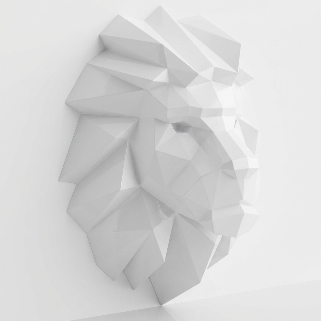 Lion Head Polygone - Sculpture Origami