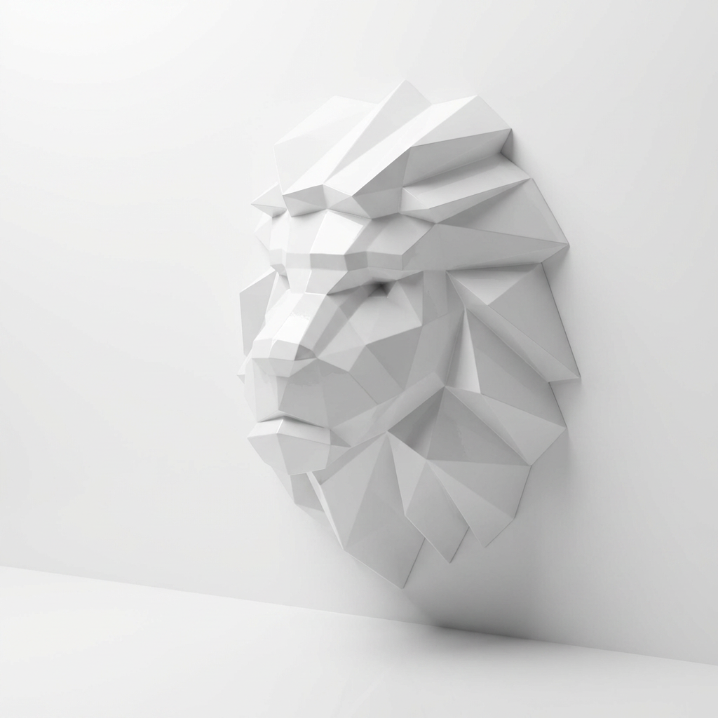 Lion Head Polygone - Sculpture Origami
