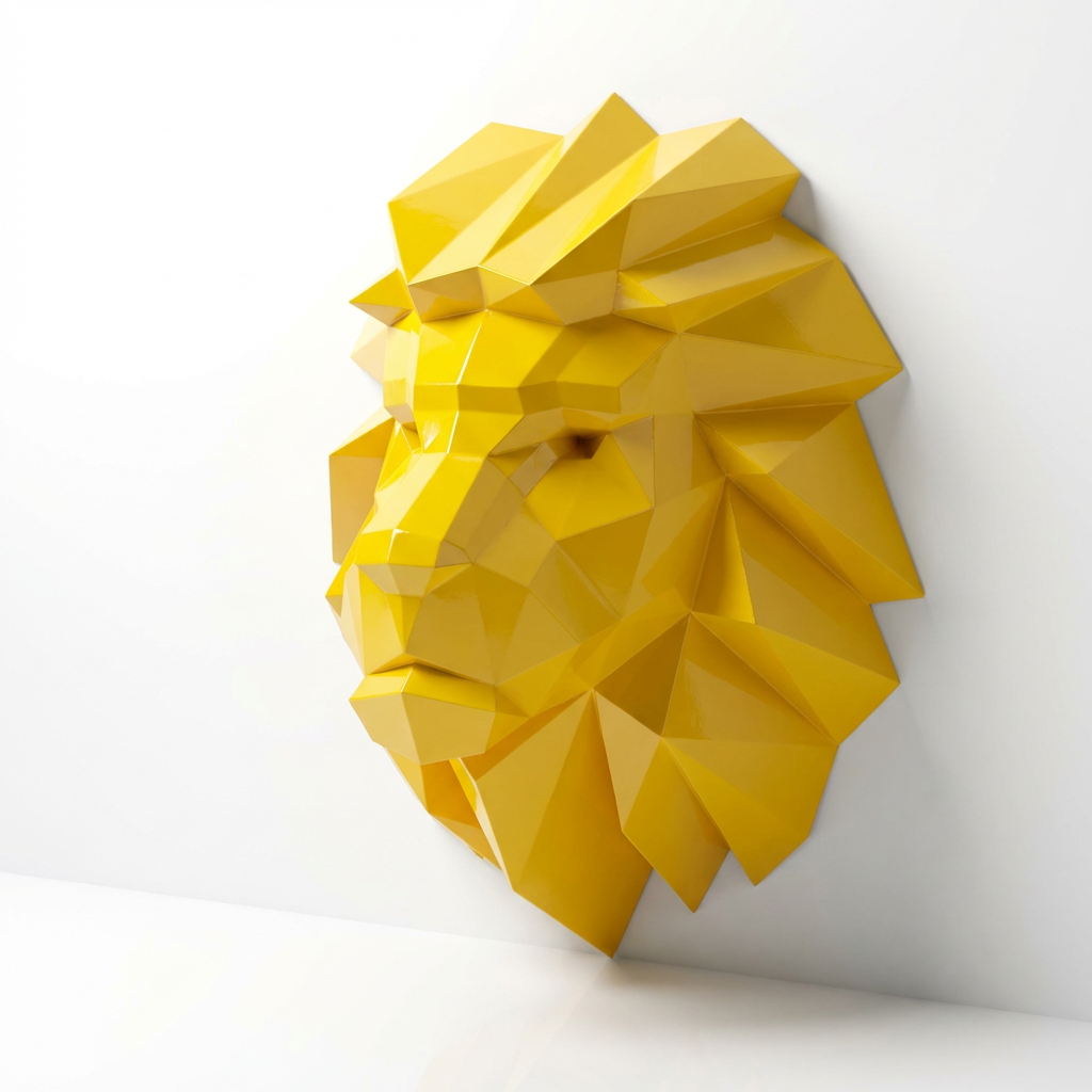 Lion Head Polygone - Sculpture Origami