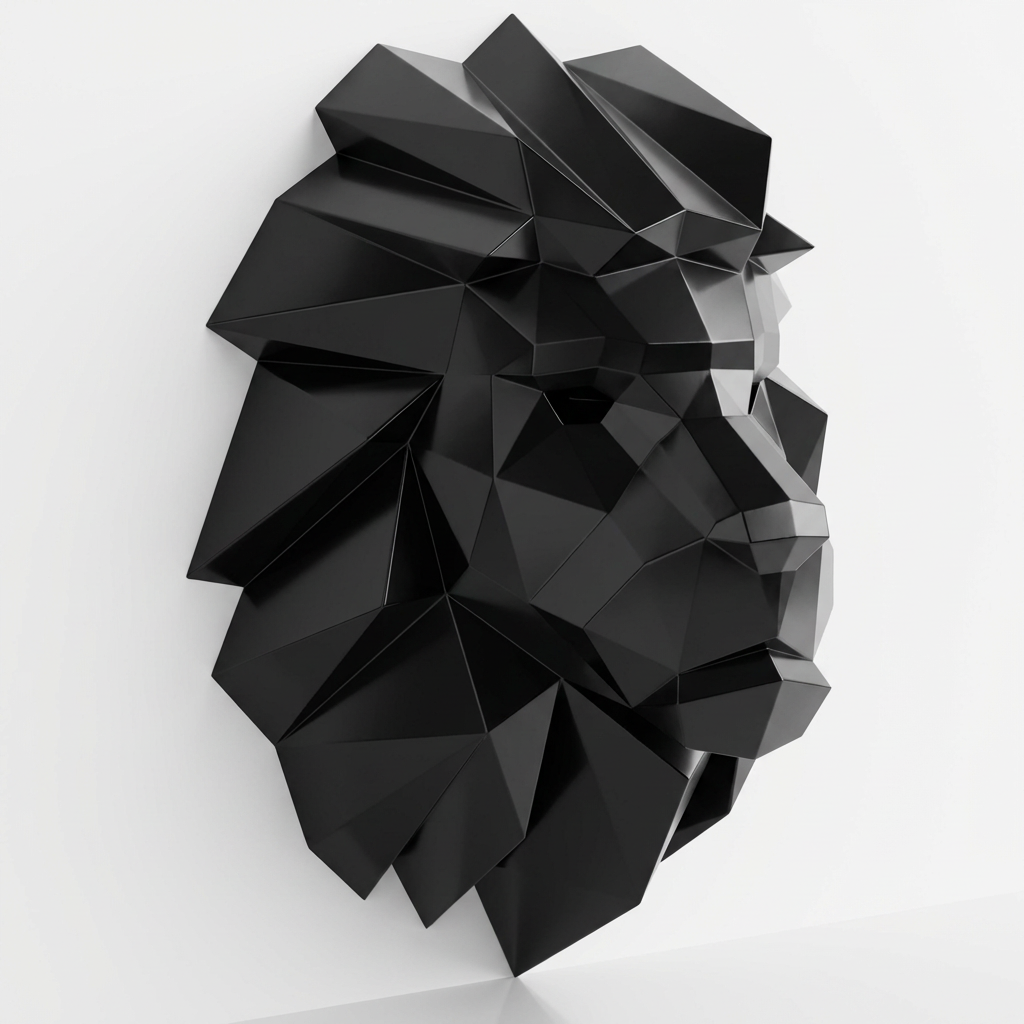Lion Head Polygone - Sculpture Origami