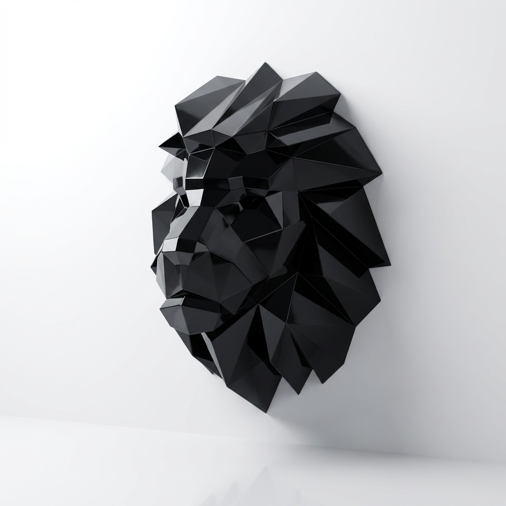 Lion Head Polygone - Sculpture Origami