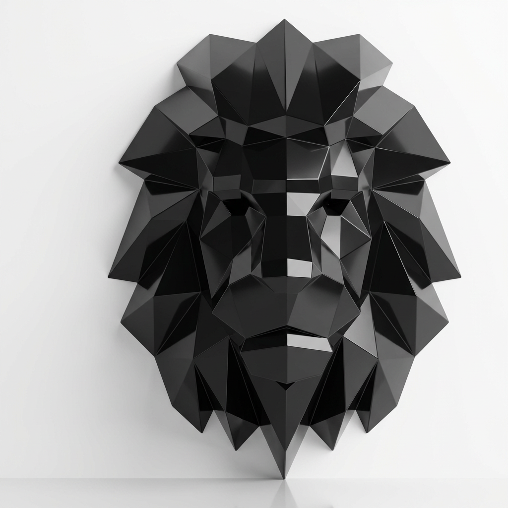 Lion Head Polygone - Sculpture Origami