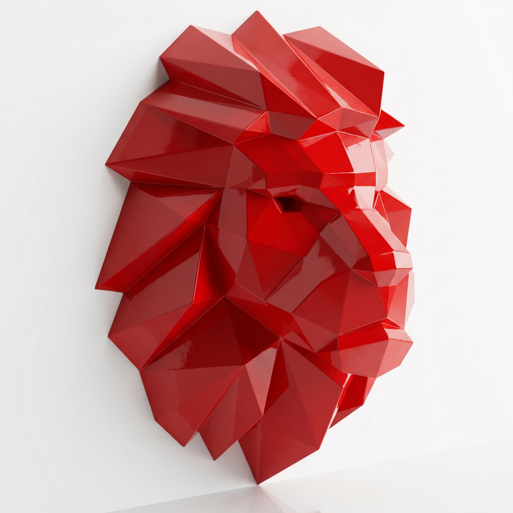 Lion Head Polygone - Sculpture Origami