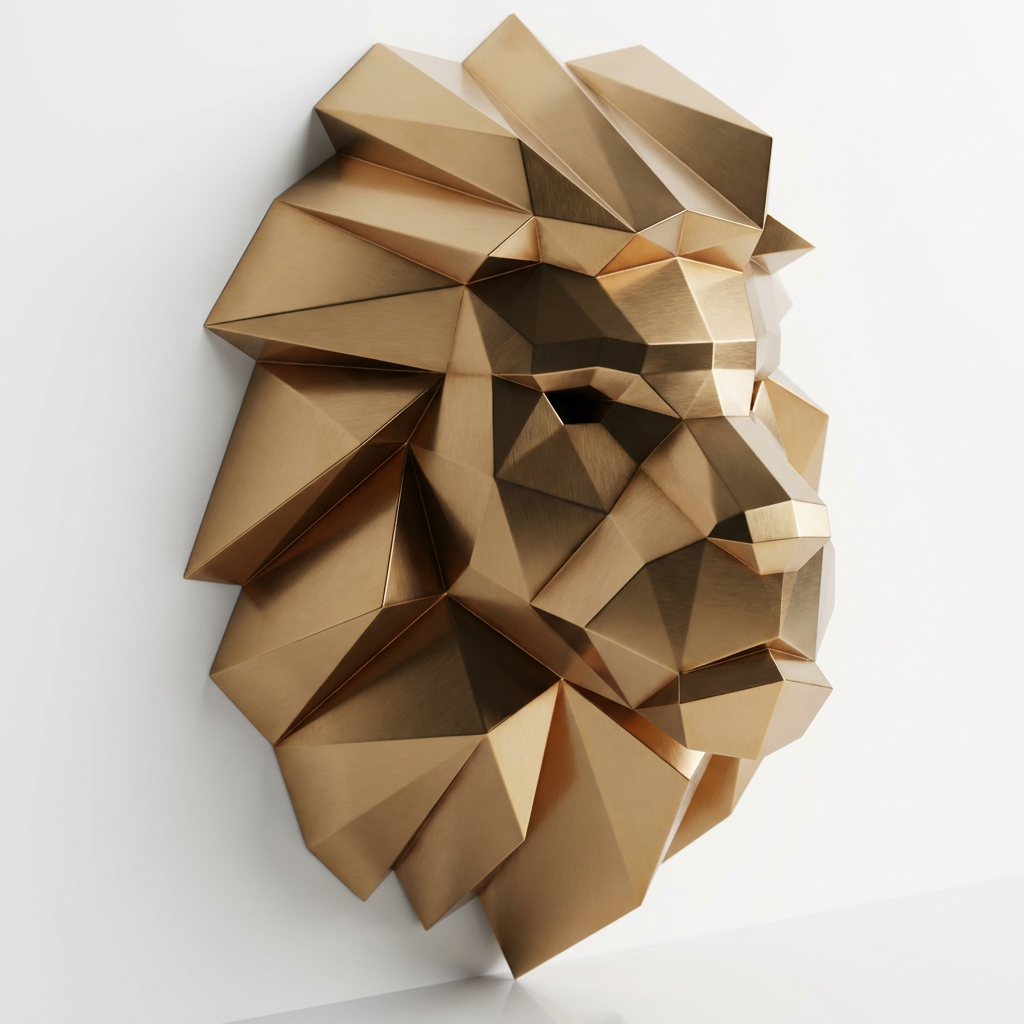 Lion Head Polygone - Sculpture Origami