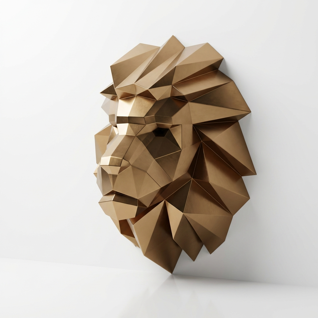 Lion Head Polygone - Sculpture Origami