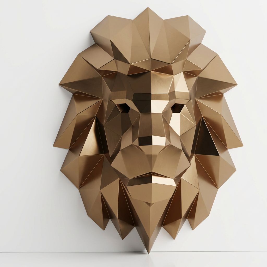 Lion Head Polygone - Sculpture Origami