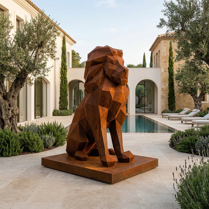 Petite Sculpture Lion Polygone - Sculpture Origami