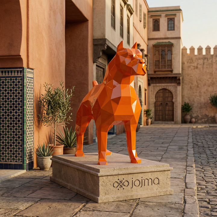 Petite Sculpture Pitbull Polygone - Sculpture Origami