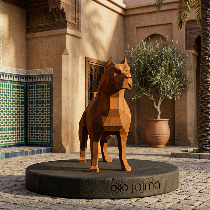 Petite Sculpture Pitbull Polygone - Sculpture Origami