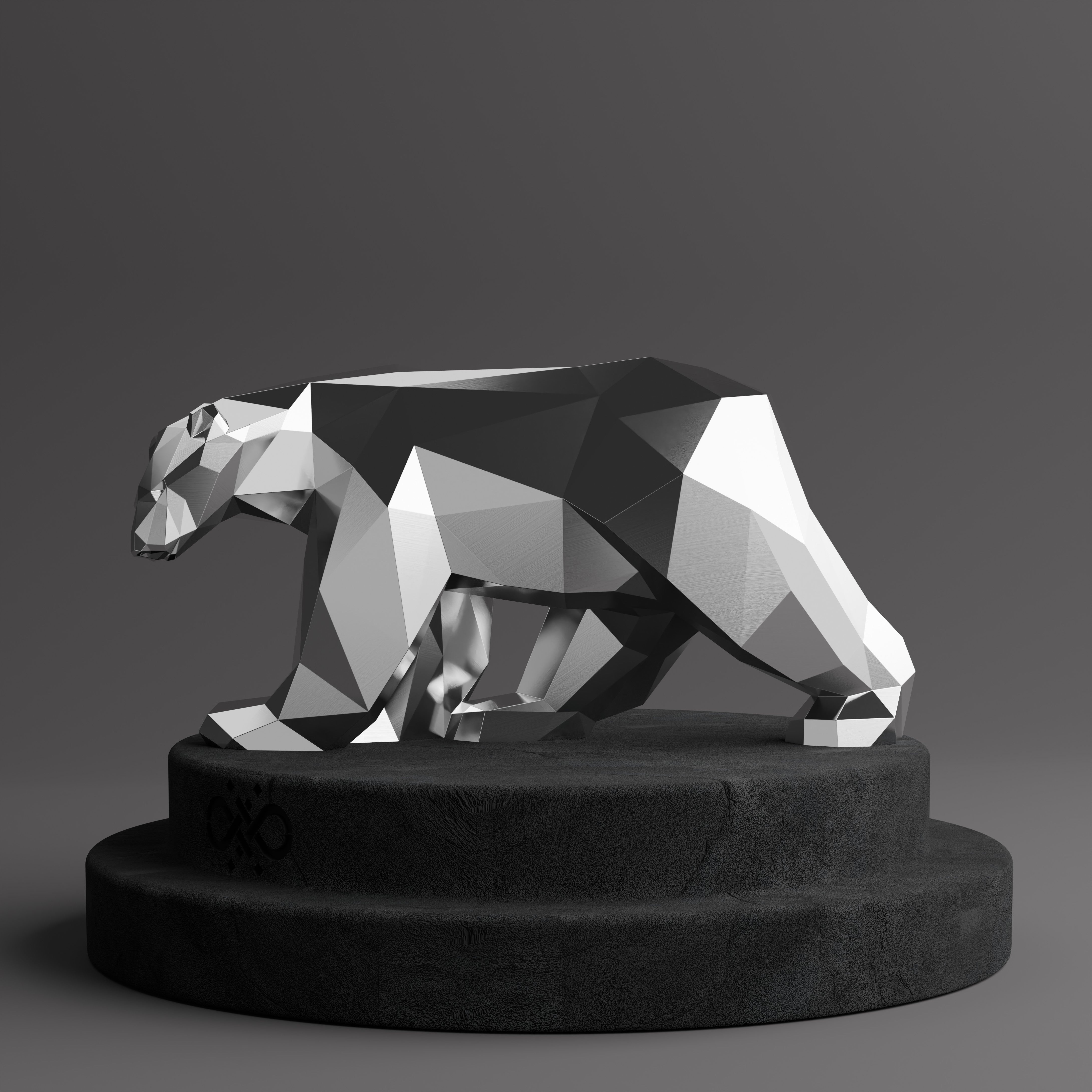 Sculpture Polygone Ours - Sculpture Origami