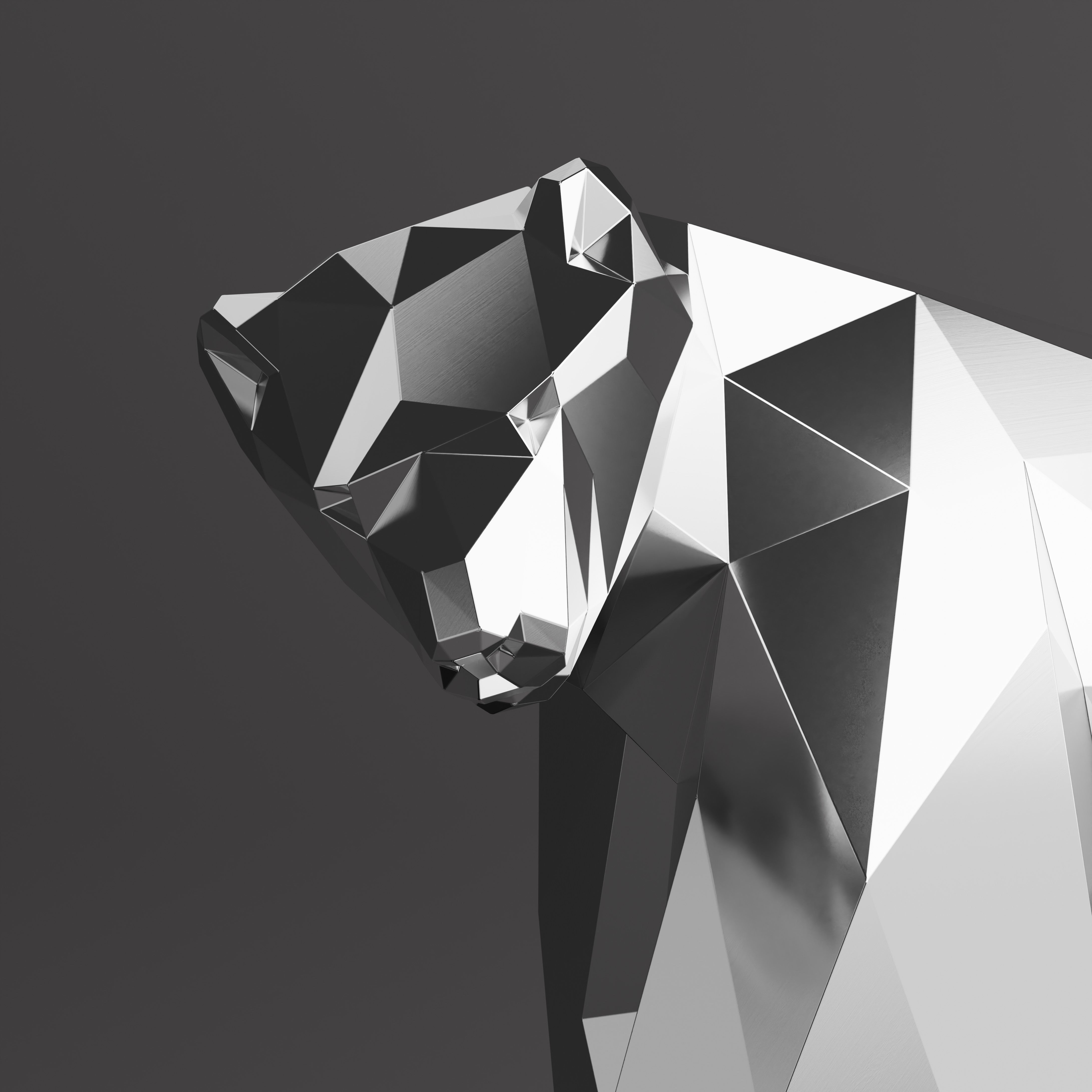 Sculpture Polygone Ours - Sculpture Origami