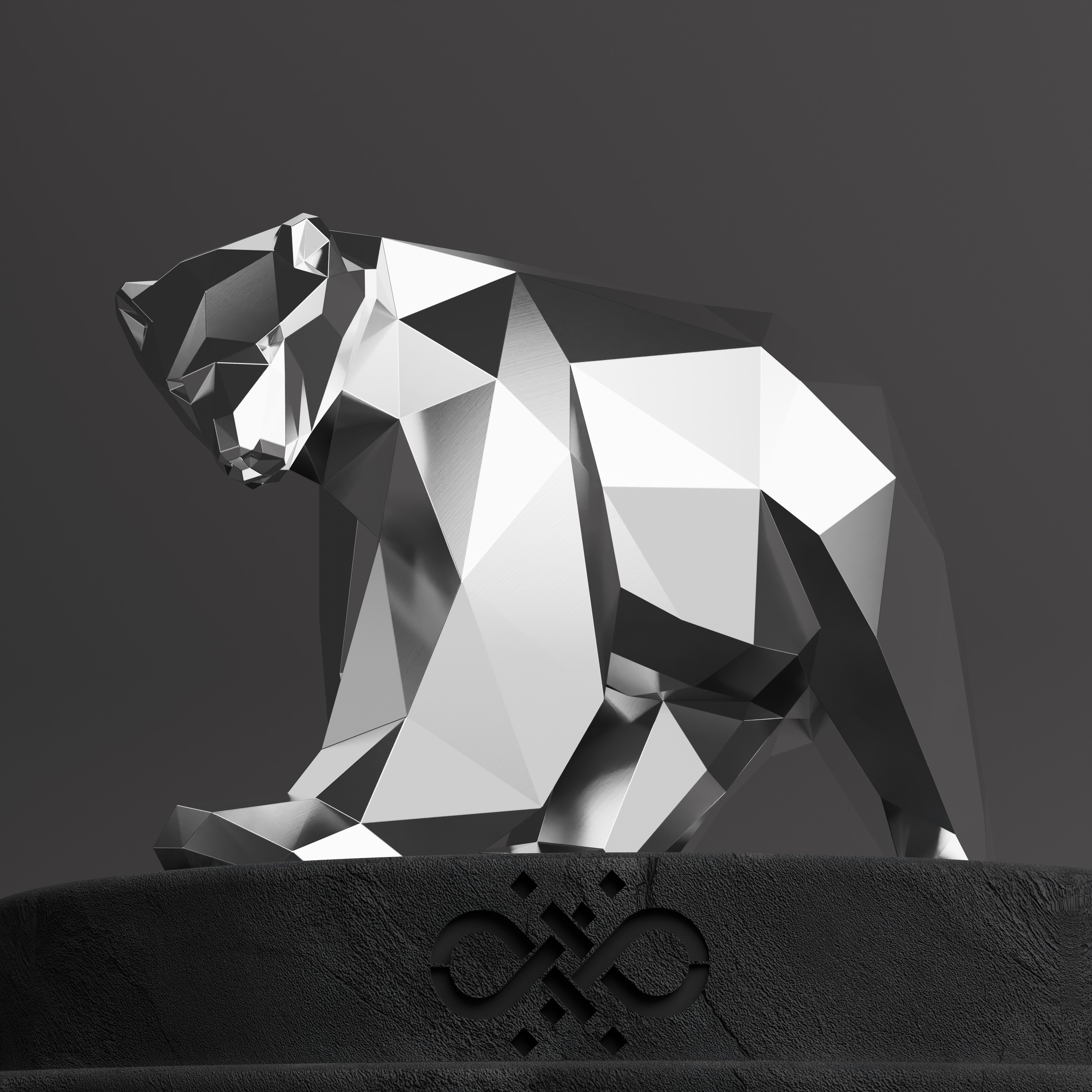 Sculpture Polygone Ours - Sculpture Origami