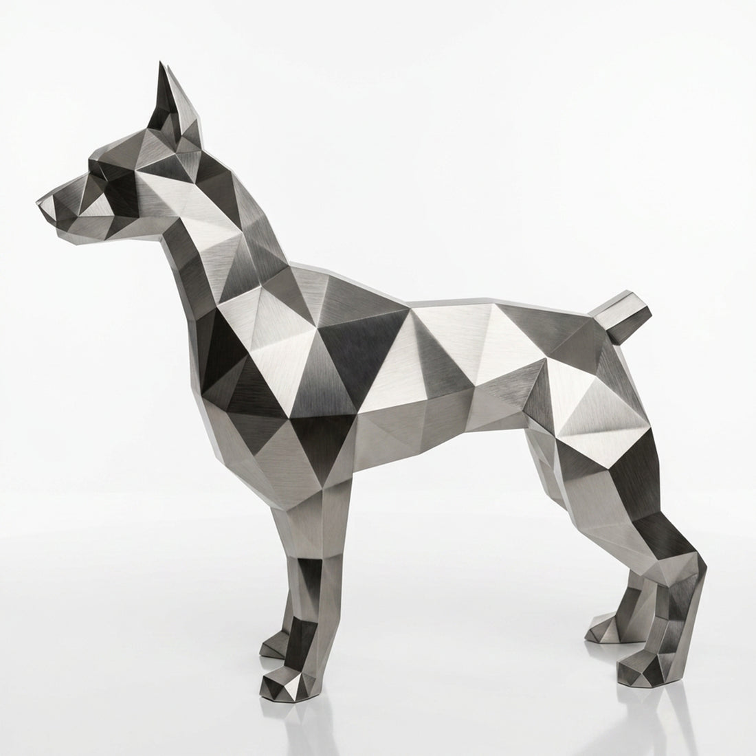 Grande Statue Doberman Polygone - Sculpture Origami