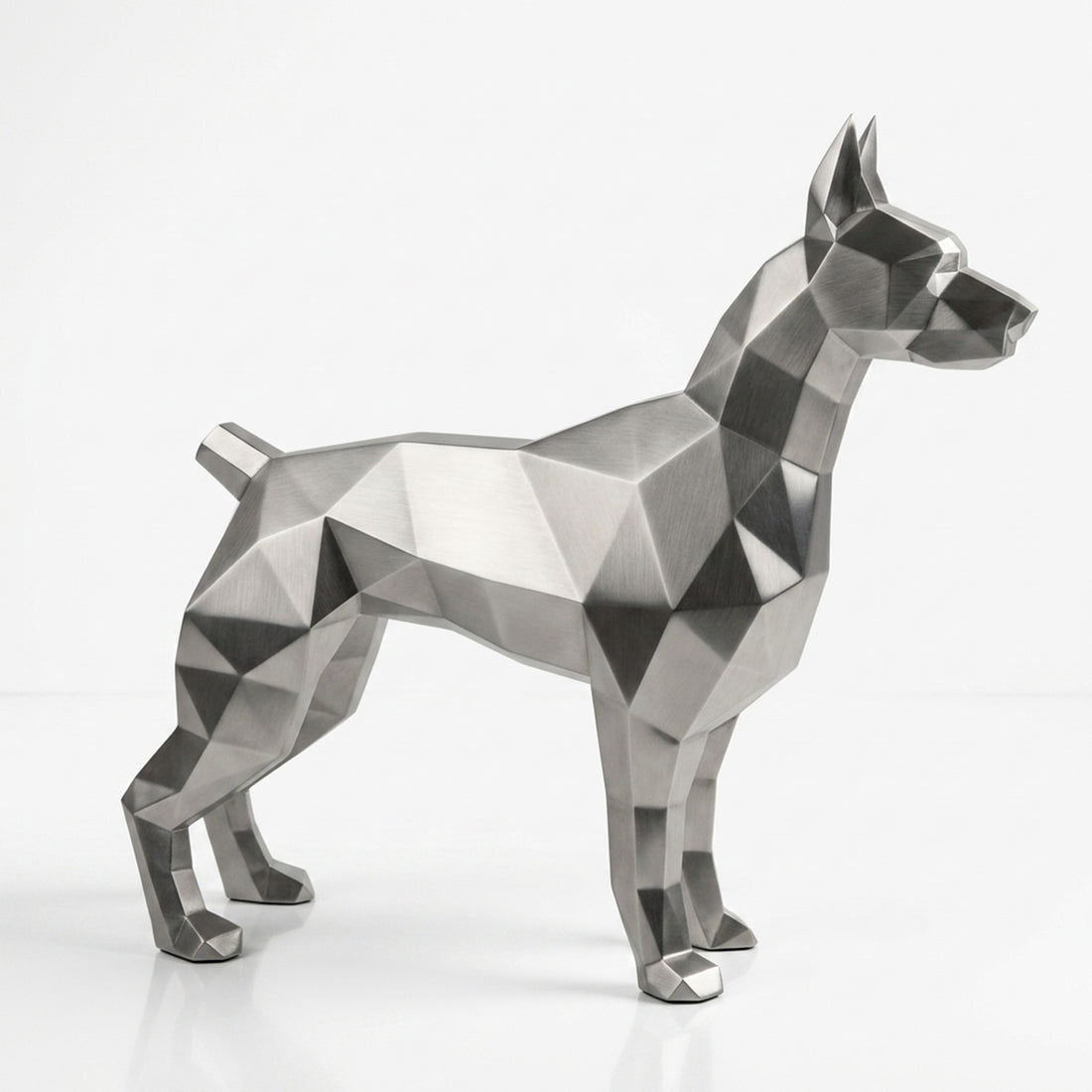 Grande Statue Doberman Polygone - Sculpture Origami