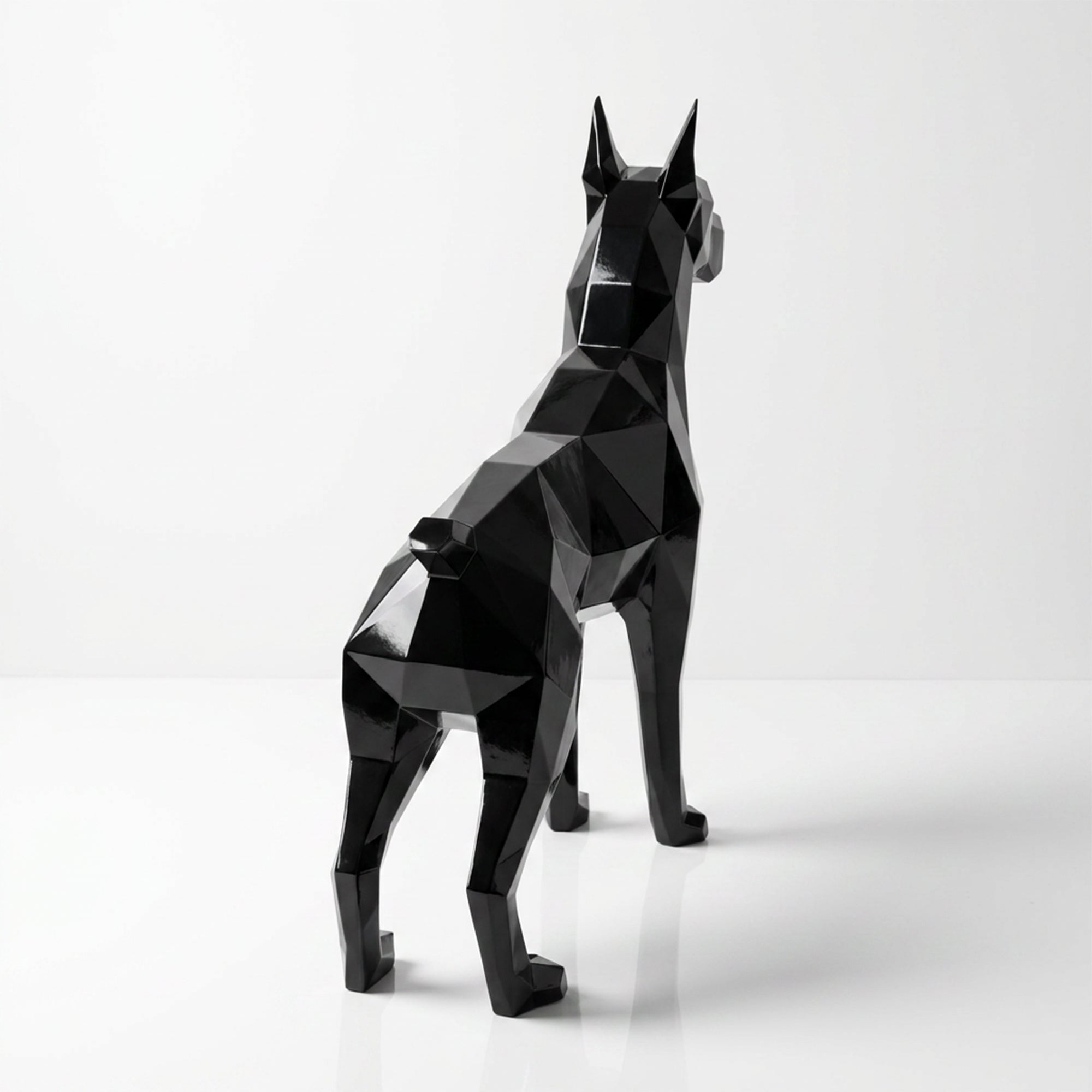 Grande Statue Doberman Polygone - Sculpture Origami