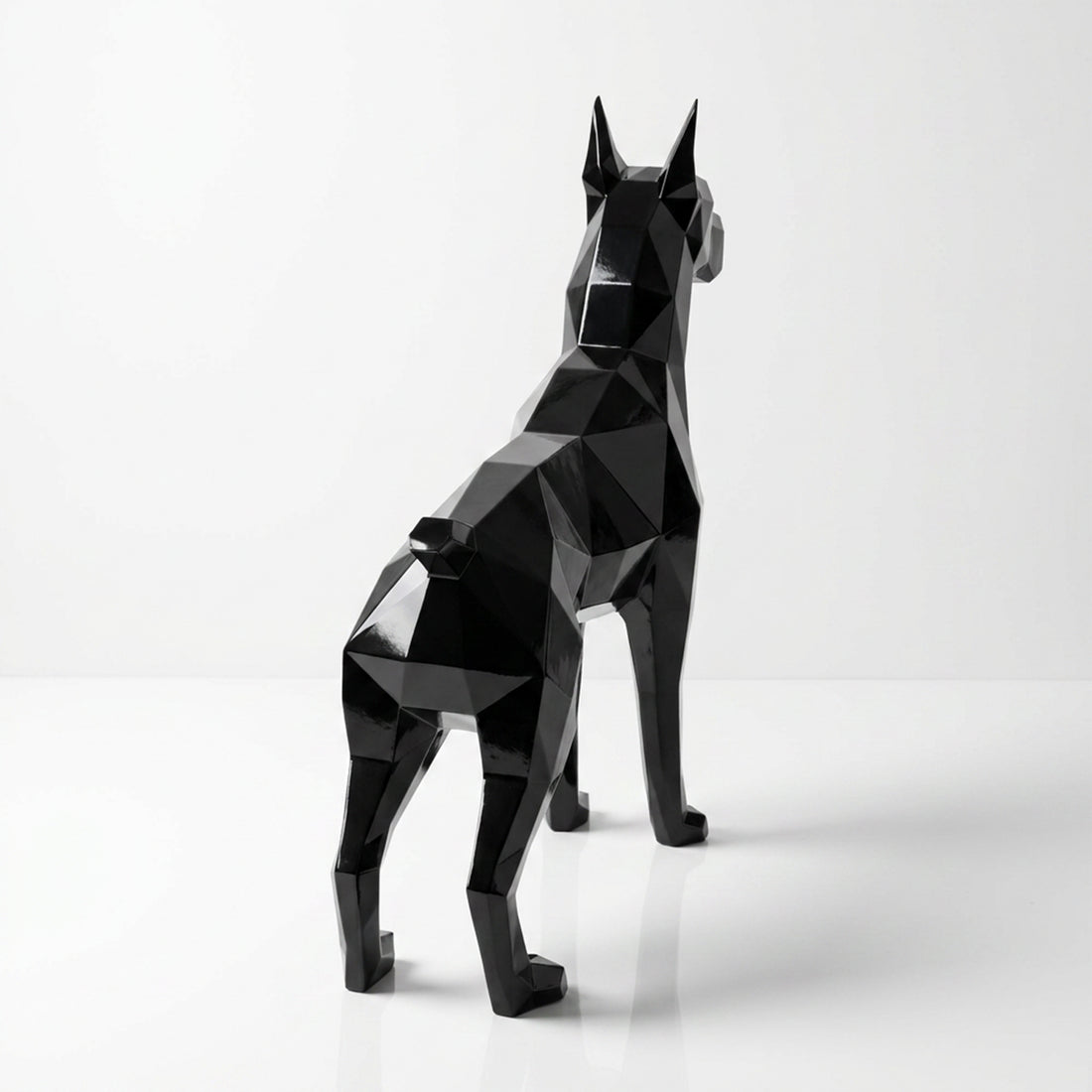 Grande Statue Doberman Polygone - Sculpture Origami