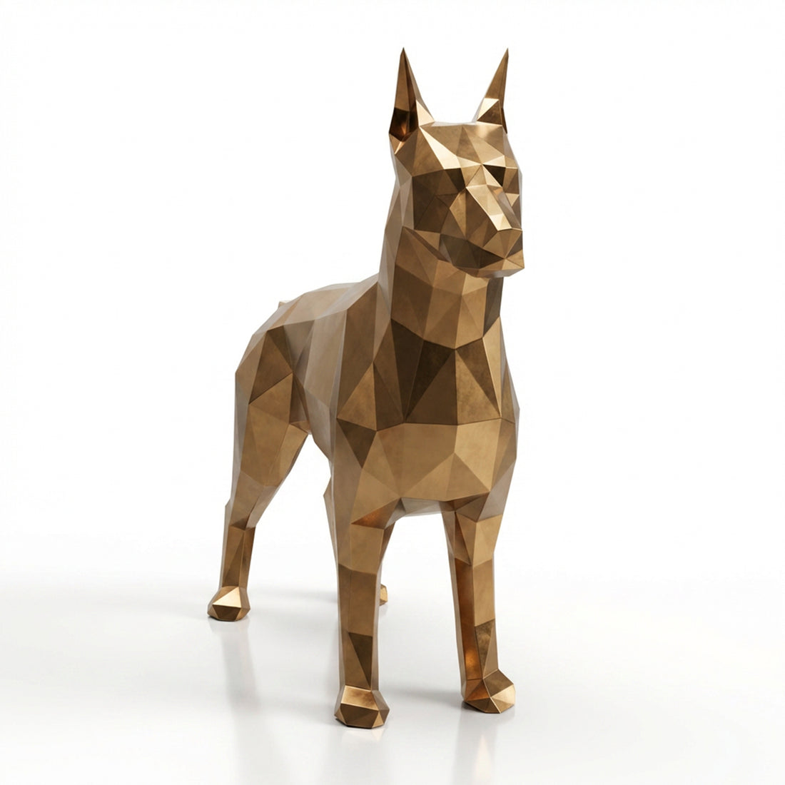 Grande Statue Doberman Polygone - Sculpture Origami