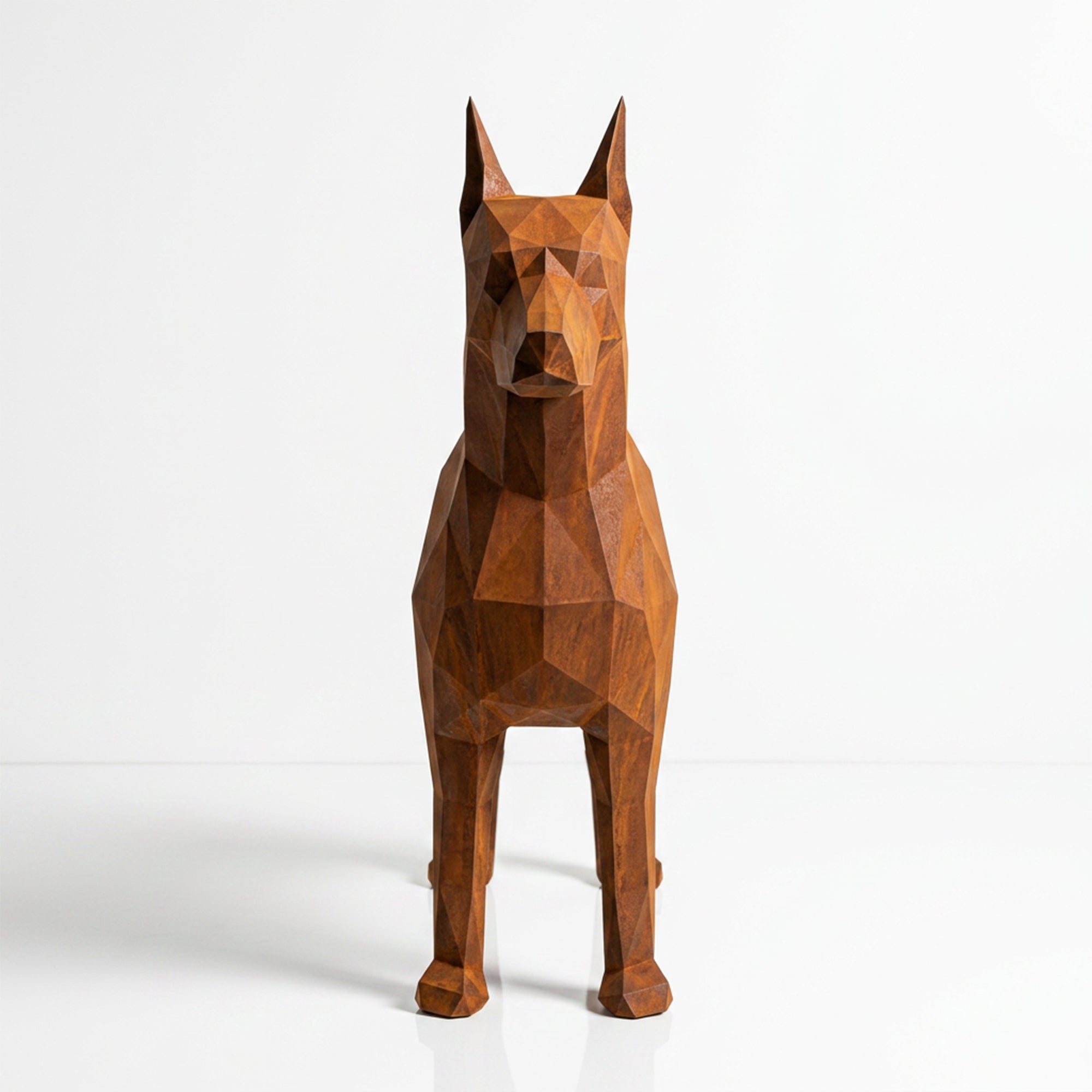 Grande Statue Doberman Polygone - Sculpture Origami