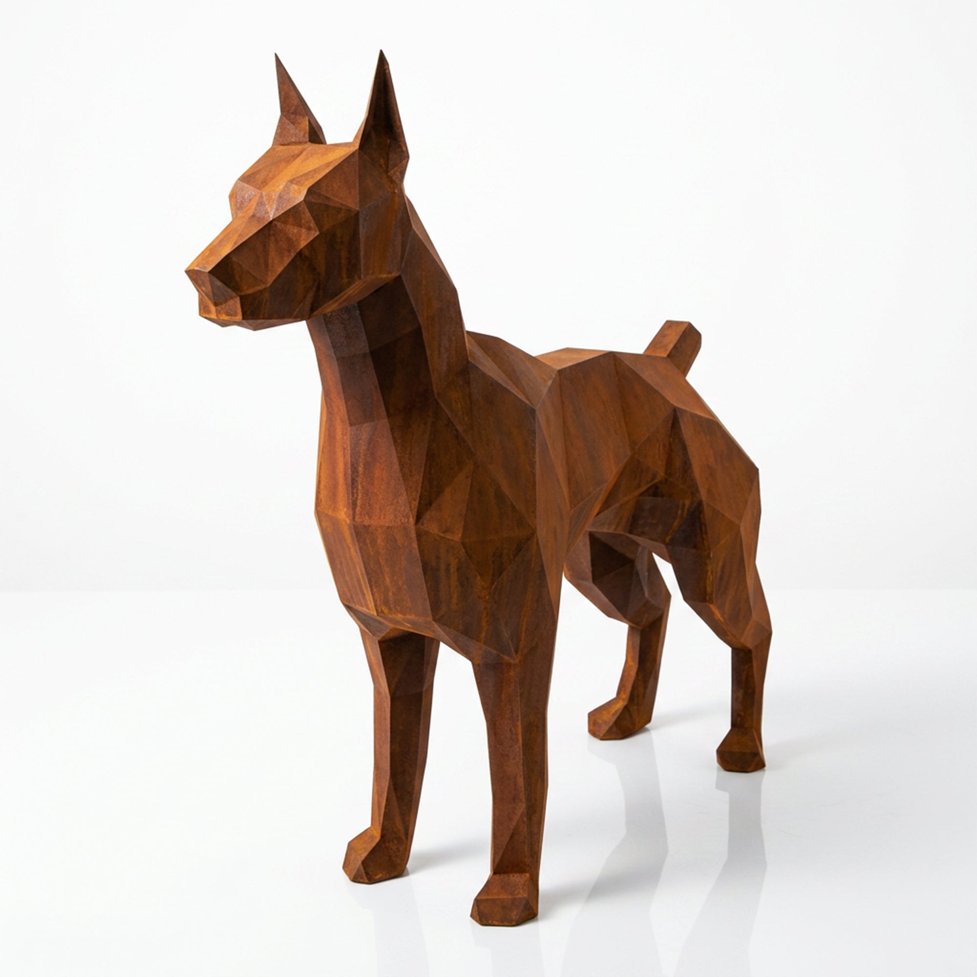 Grande Statue Doberman Polygone - Sculpture Origami