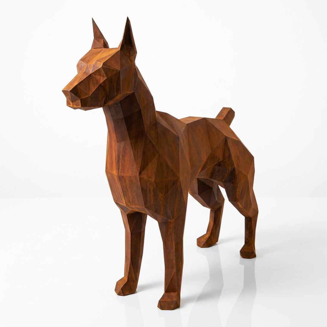 Grande Statue Doberman Polygone - Sculpture Origami