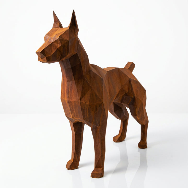 Grande Statue Doberman Polygone