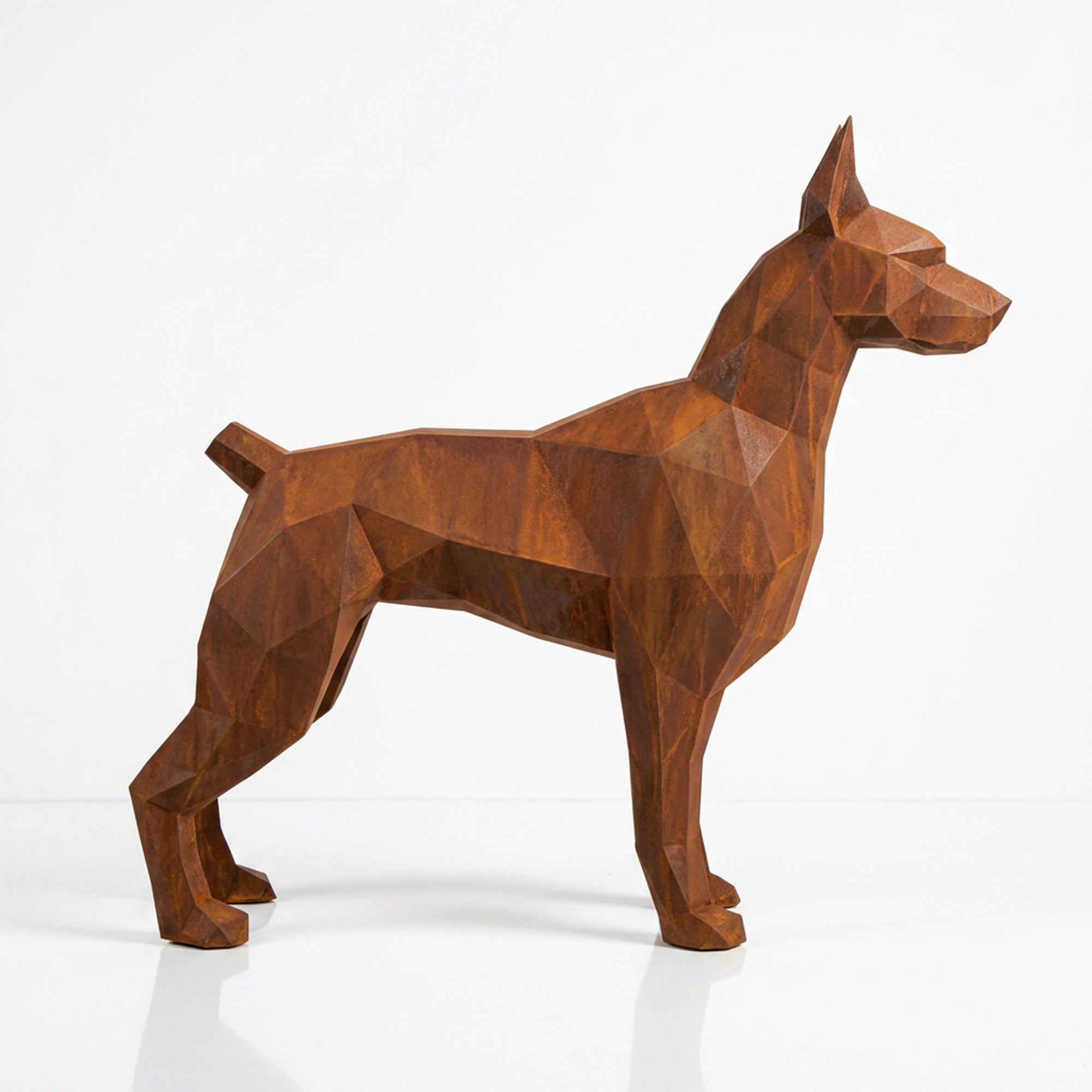 Grande Statue Doberman Polygone - Sculpture Origami