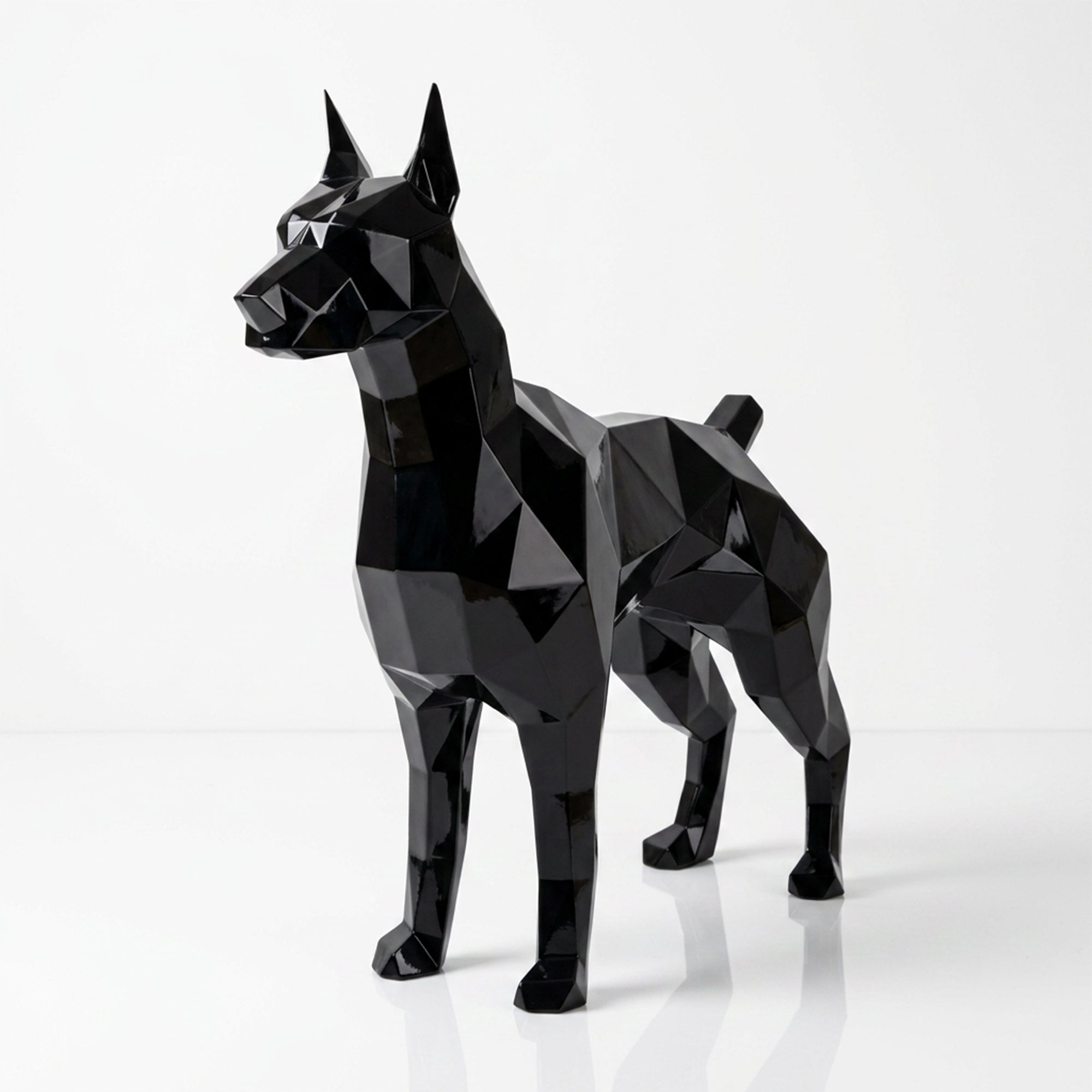 Grande Statue Doberman Polygone - Sculpture Origami